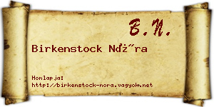 Birkenstock Nóra névjegykártya