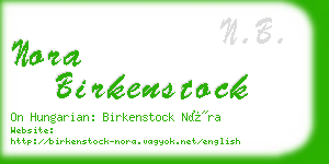 nora birkenstock business card